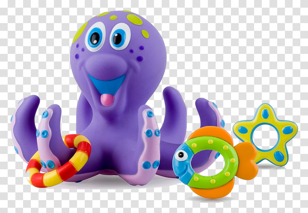 Picture Nuby Octopus Hoopla Bathtime Fun Toys Purple, Animal Transparent Png