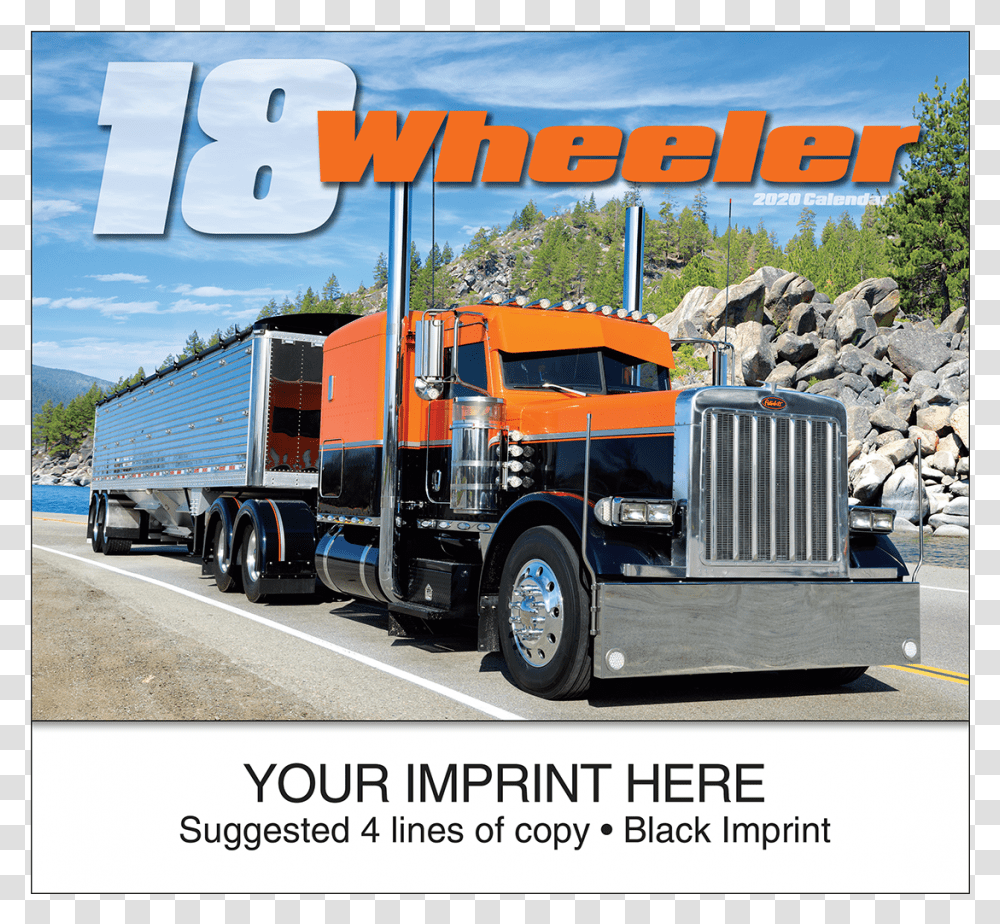 Picture Of 18 Wheeler Wall Calendar Calendar, Trailer Truck, Vehicle, Transportation, Fire Truck Transparent Png