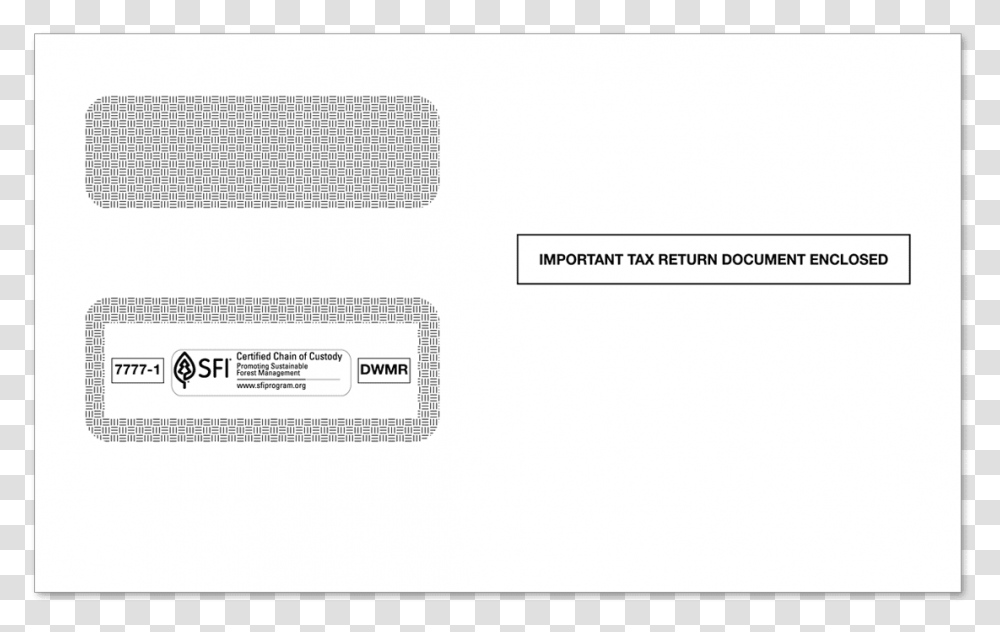 Picture Of 2 Up 1099 Misc Or 1099 R Double Window Envelope Monochrome, Word, Label, Page Transparent Png