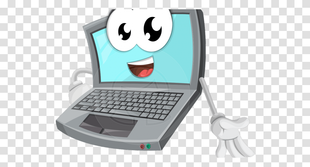 Picture Of A Cartoon Computer Computer Cartoon, Pc, Electronics, Laptop, Computer Keyboard Transparent Png