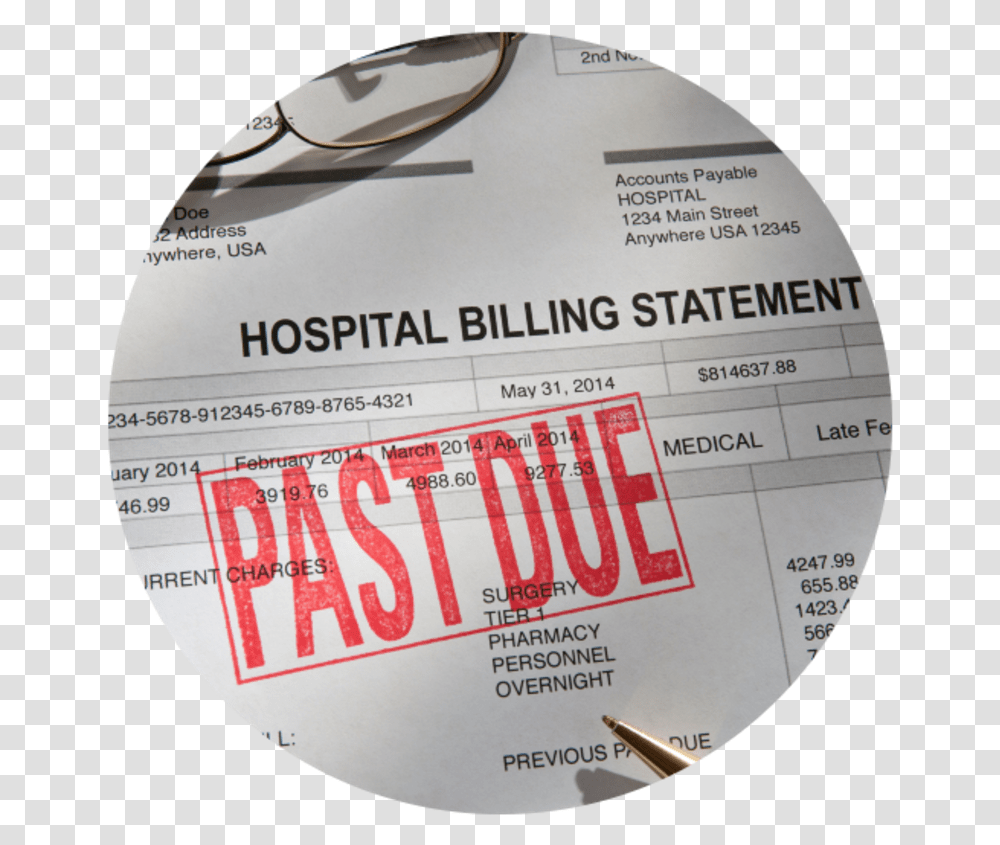 Picture Of A Past Due Hospital Bill Label, Disk, Dvd Transparent Png