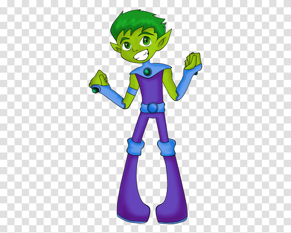 Picture Of Beast Boy Chico Bestia De Dibujo, Toy, Robot, Green, Hand Transparent Png