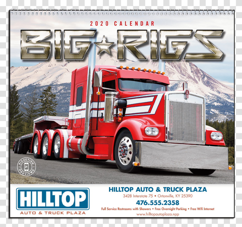 Picture Of Big Rigs Wall Calendar Semi Trailer Truck, Fire Truck, Vehicle, Transportation, Tire Transparent Png