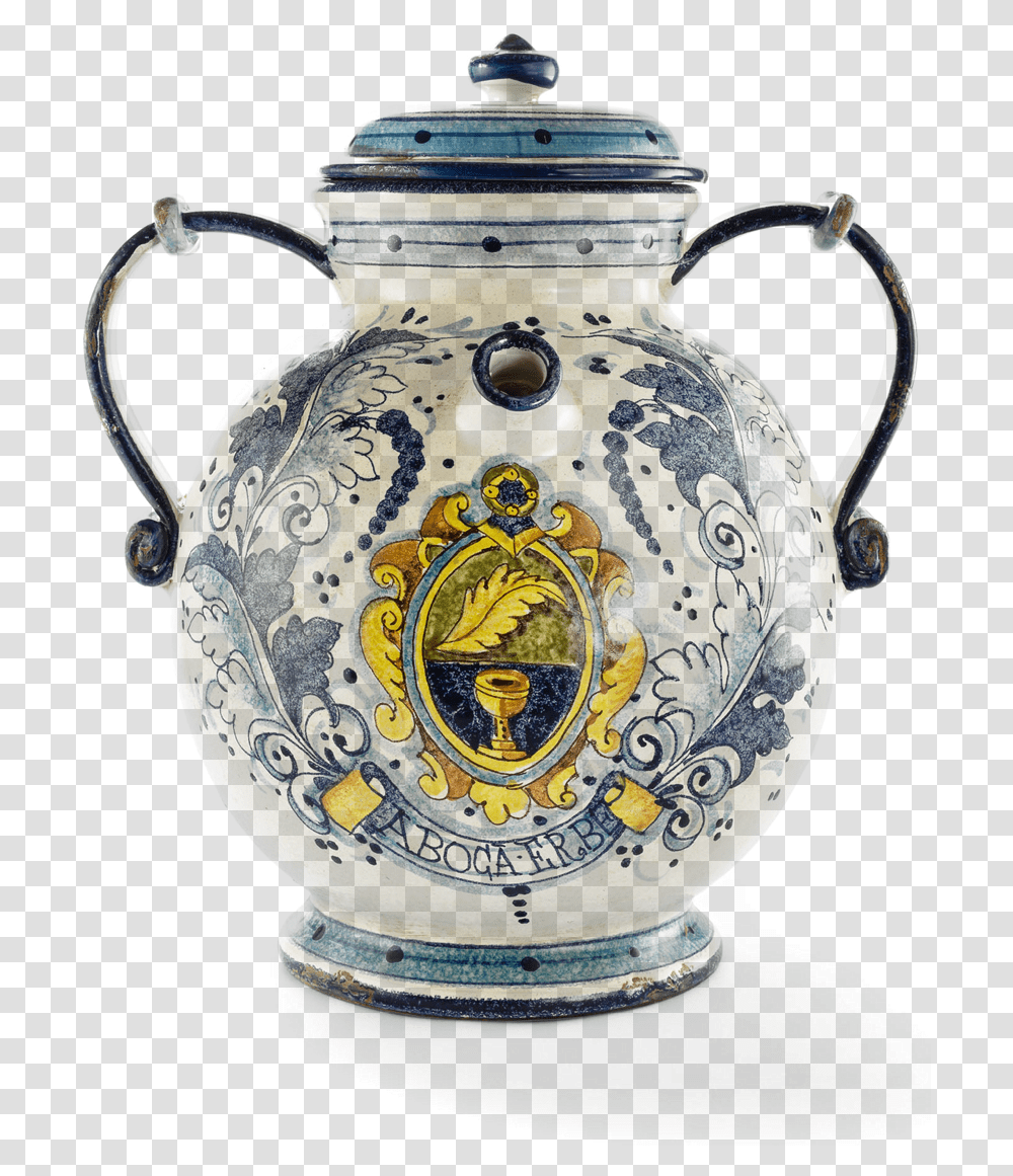 Picture Of Ceramic Amphora With Aboca Crest Teapot, Pottery, Jar, Urn, Porcelain Transparent Png