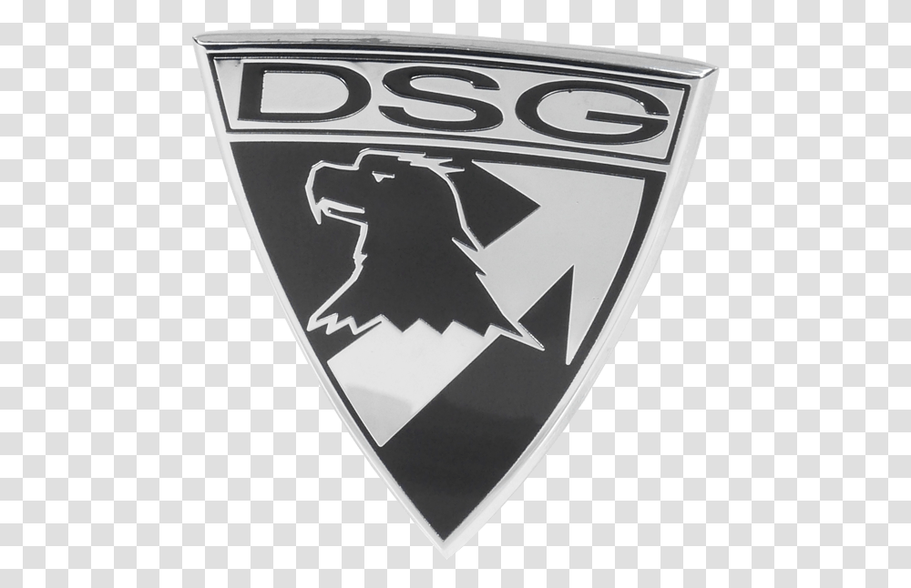 Picture Of Dsg Badge Car Identification Emblem Silver Shield Car Logo, Armor, Plectrum Transparent Png
