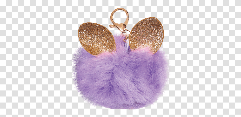Picture Of Glitter Ears Furry Pom Keychain, Purple, Accessories, Accessory, Jewelry Transparent Png