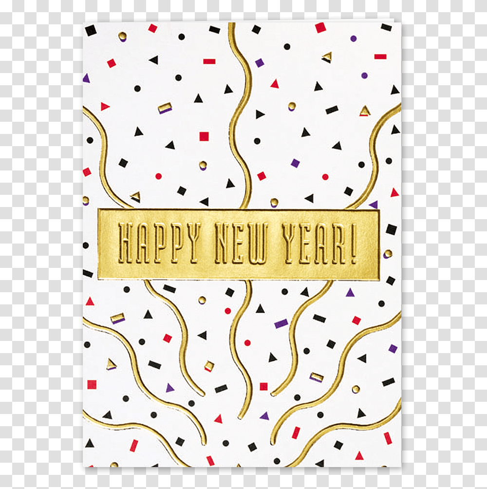 Picture Of Happy New Year Confetti Greeting Card Illustration, Paper, Poster, Advertisement Transparent Png