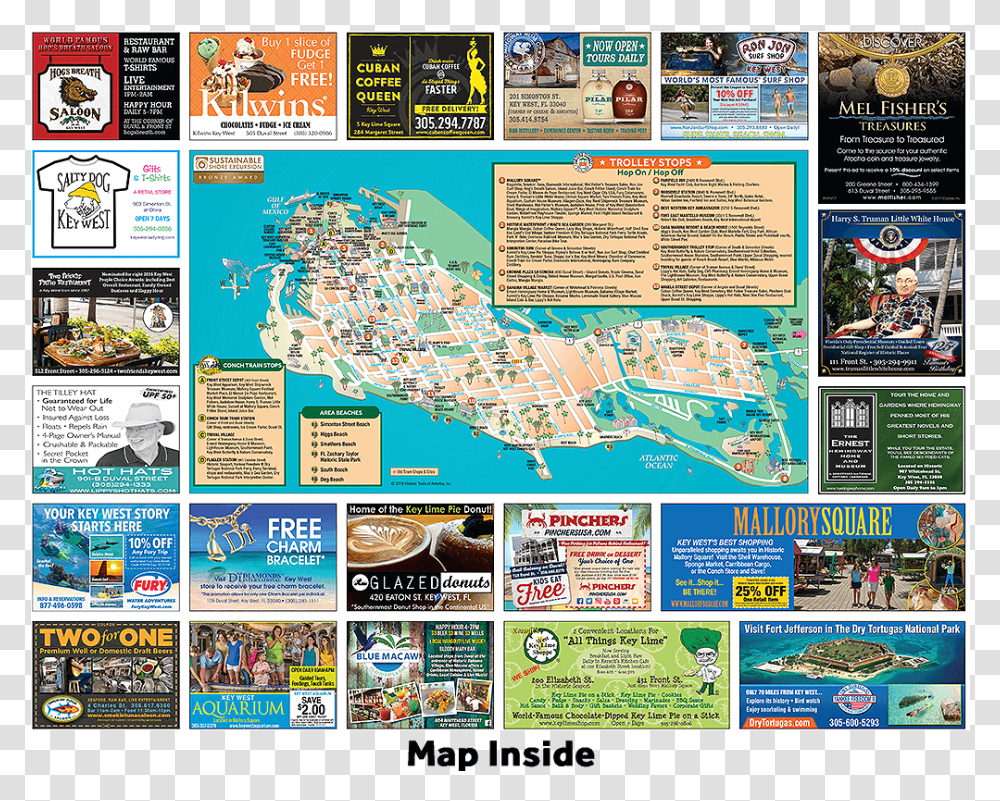 Picture Of Key West Free Map Brochure Inside Online Advertising, Flyer, Poster, Paper, Advertisement Transparent Png