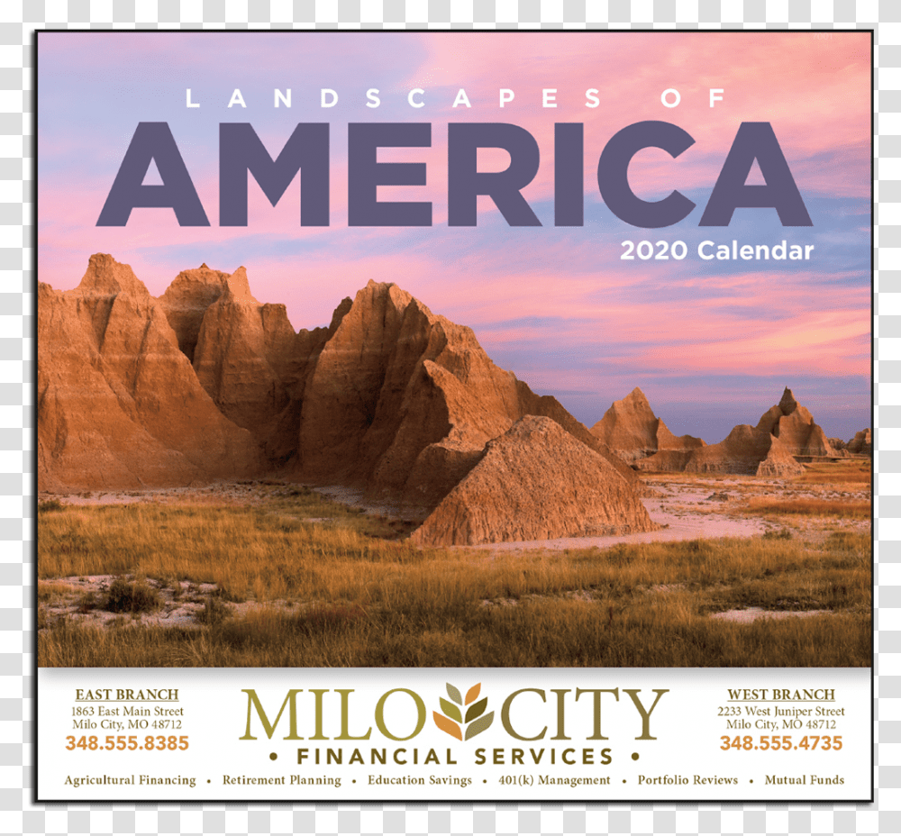 Picture Of Landscapes Of America Wall Calendar Landscape Calendar, Poster, Advertisement, Flyer, Paper Transparent Png