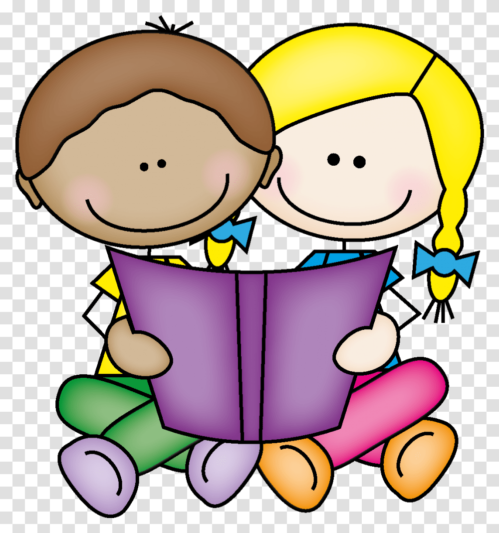 Picture Of Little Kids Reading Book Clipart Cliparts Kids Sharing Clipart, Performer Transparent Png