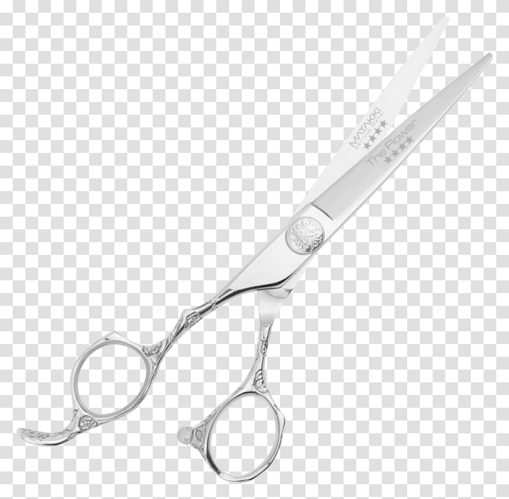 Picture Of Matakki Flower Lefty Professional Hair Cutting Scissors, Blade, Weapon, Weaponry, Shears Transparent Png