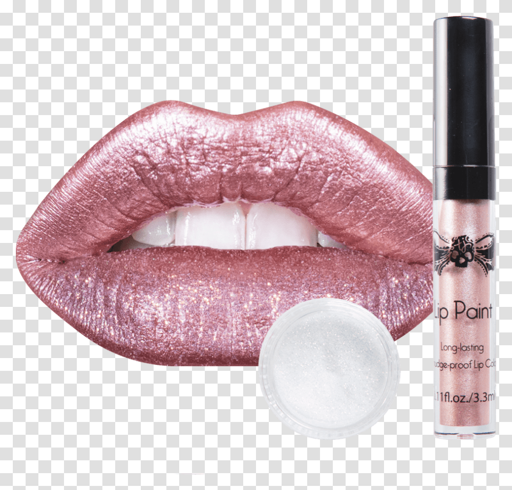 Picture Of Obsessed Metallic Lip Color Lip Gloss, Lipstick, Cosmetics, Mouth, Fungus Transparent Png