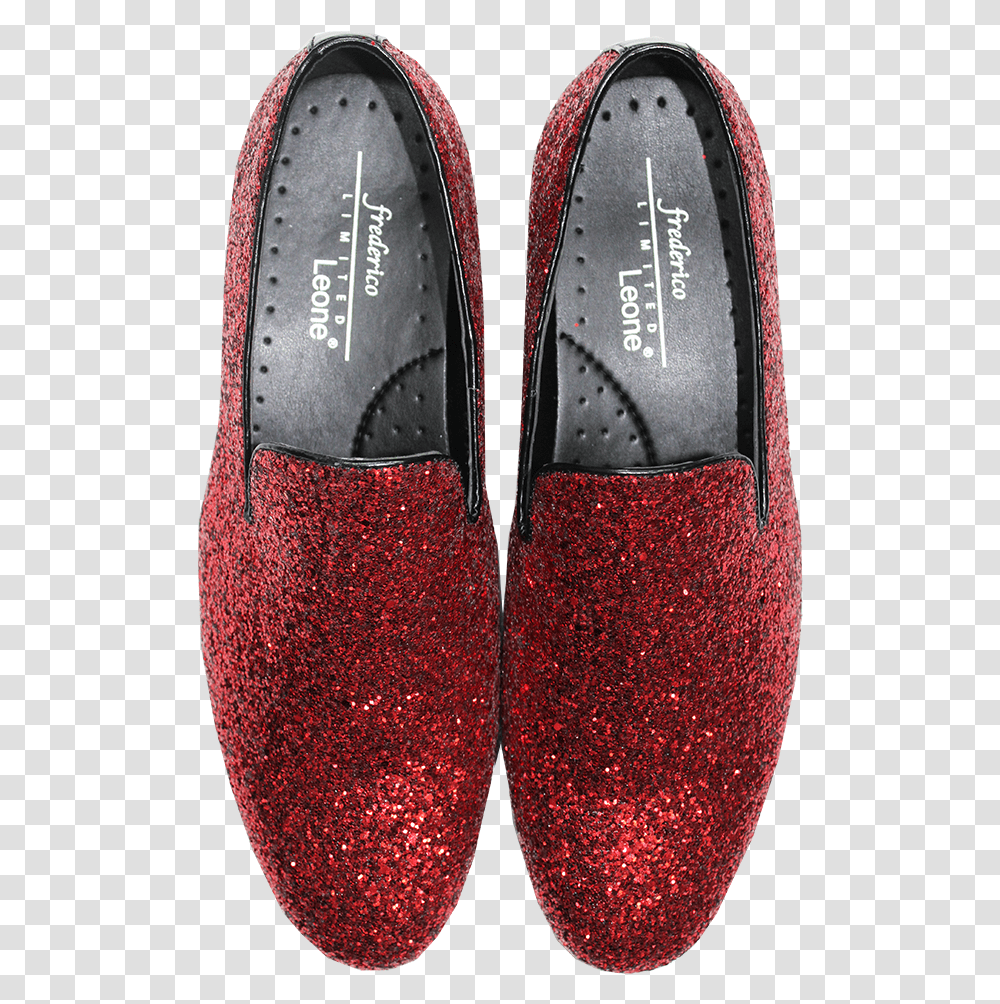 Picture Of Red Sparkle Shoe Slip On Shoe, Apparel, Footwear, Rug Transparent Png