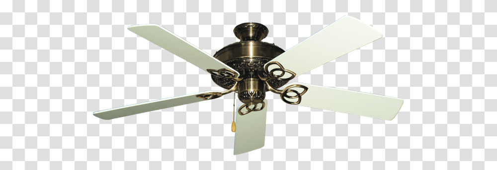 Picture Of Renaissance Antique Brass With White Blade Ceiling Fan, Appliance Transparent Png