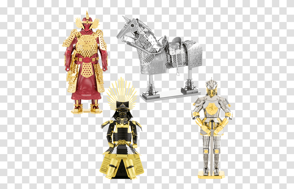 Picture Of Set Armor Metal Earth Horse Armor, Person, Samurai, Tabletop, Furniture Transparent Png