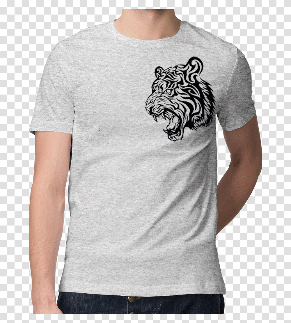 Picture Of Tiger Roar T Shirt T Shirt, Apparel, T-Shirt, Sleeve Transparent Png
