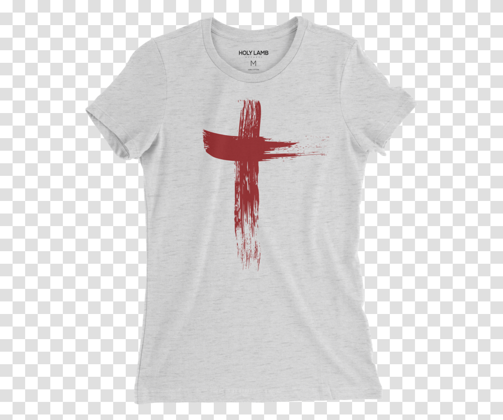 Picture Of Womens Blood Smear Cross T Shirt, Apparel, T-Shirt, Sleeve Transparent Png