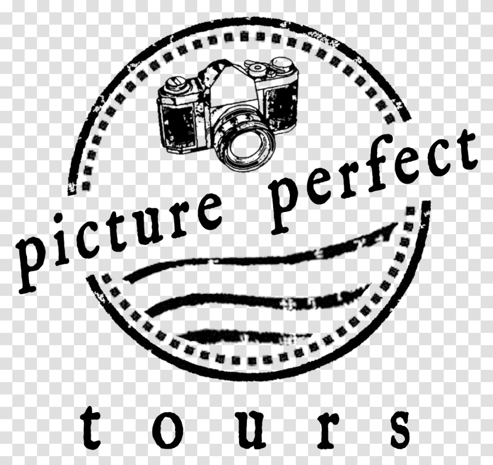 Picture Perfect Tours Logo With Camera Just Married Funny Clipart, Headband, Hat Transparent Png