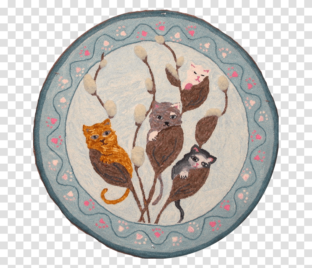 Picture Pussy Willows Illustration Cat, Bird, Animal, Rug Transparent Png