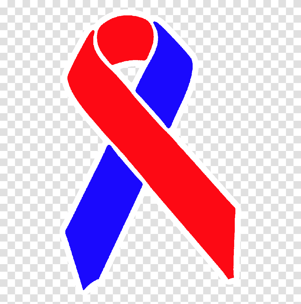 Picture Red And Blue Awareness Ribbon, Label, Text, Symbol, Logo Transparent Png