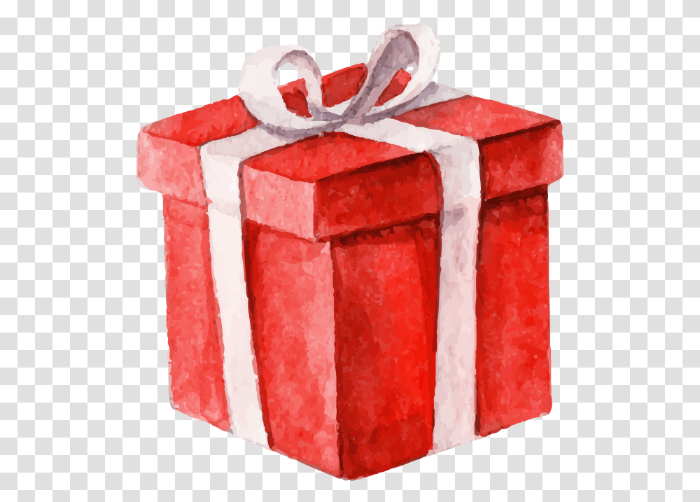 Picture Red Gift Box Watercolor Transparent Png