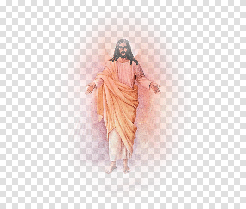Picture Sacred Heart Of Jesus, Person, Clothing, Angel, Painting Transparent Png