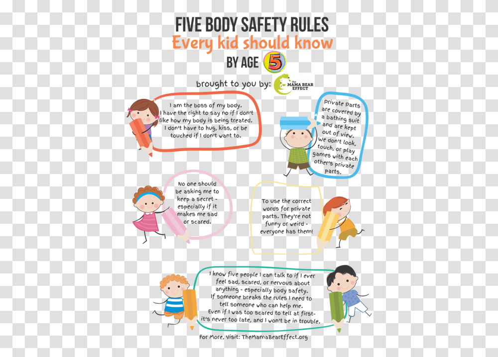 Picture Safety Rules For Kids Child Safety Preschool, Flyer, Advertisement, Brochure Transparent Png