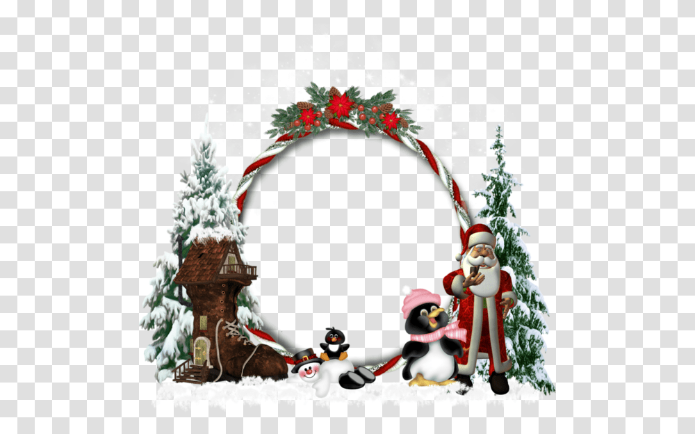 Picture Soi Frame Claus Tree Day Santa Clipart Carte De Noel, Wreath Transparent Png