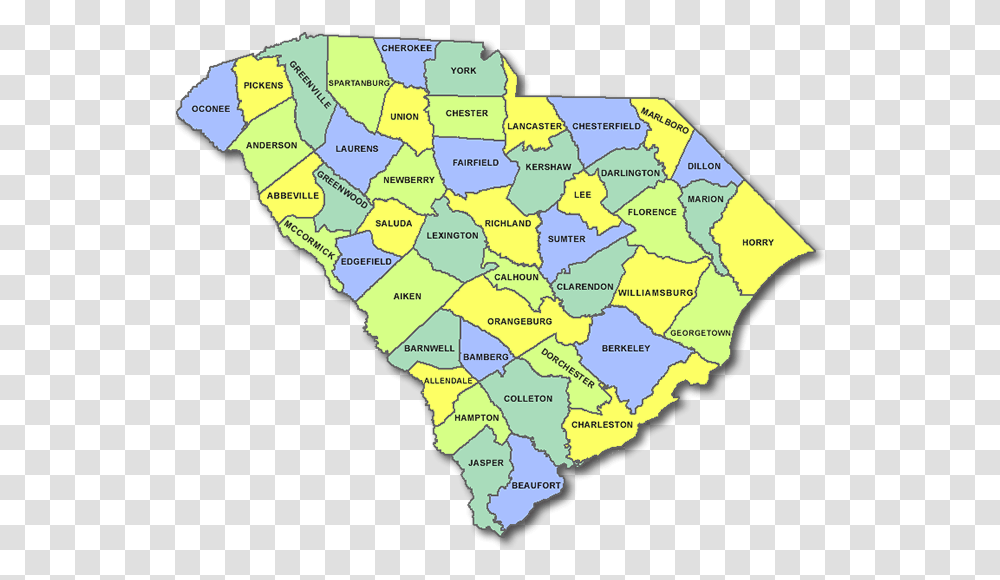 Picture South Carolina Counties, Map, Diagram, Plot, Atlas Transparent Png