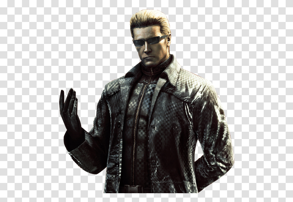 Picture Wesker Resident Evil, Jacket, Coat, Person Transparent Png