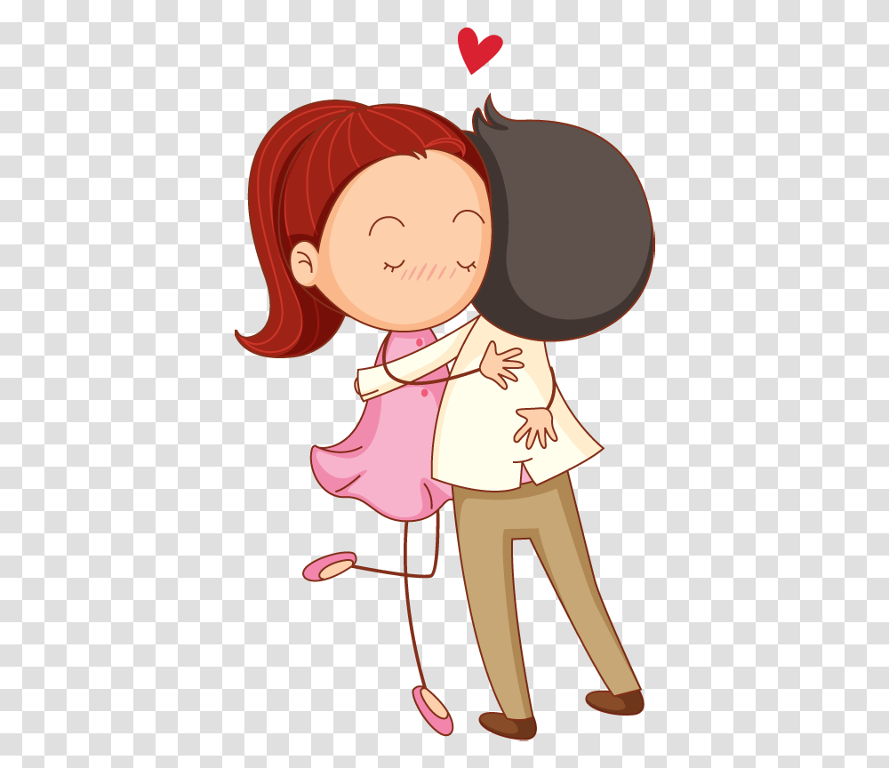 Pictures Of A Cartoon Man Cartoon Boy And Girl Hugging, Person, Female, Face, Head Transparent Png