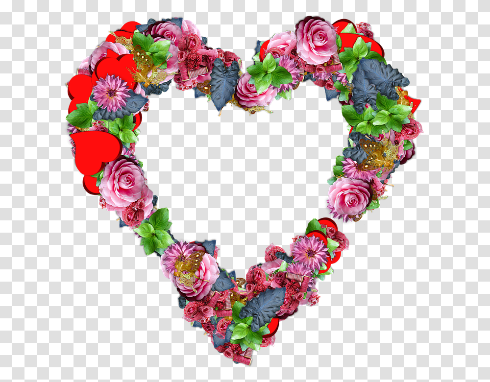 Pictures Of Love Hearts And Flowers, Floral Design, Pattern, Wreath Transparent Png