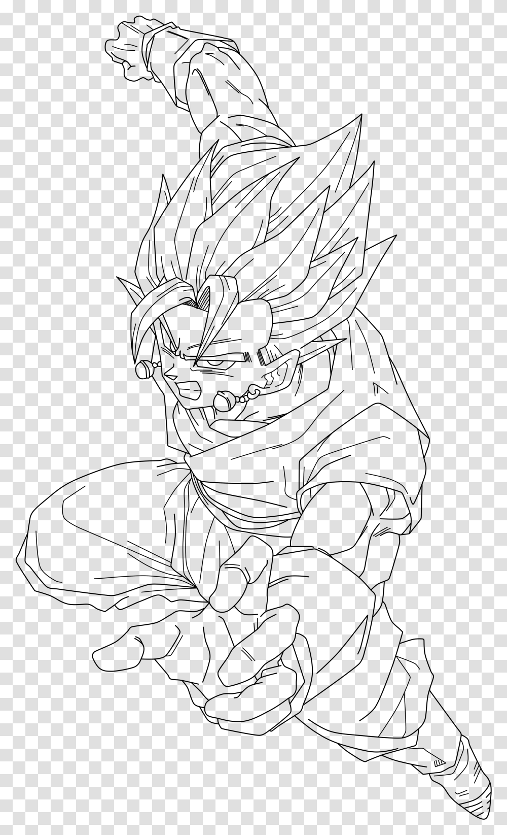 Pictures Of Vegito Ssj3 Coloring Pages Kidskunst Info Vegito Lineart, Gray, World Of Warcraft Transparent Png