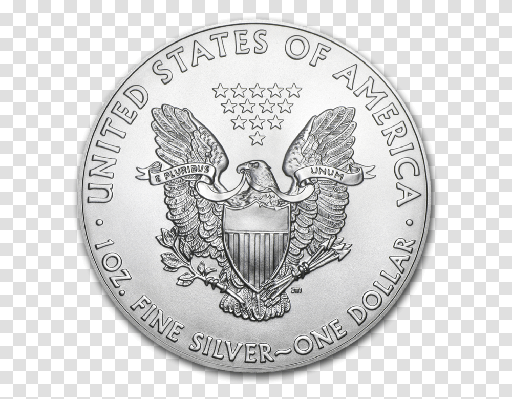 Piece American Eagle Argent, Money, Coin, Silver, Nickel Transparent Png