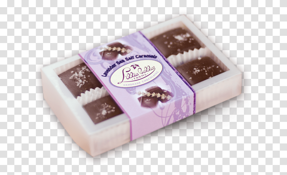 Piece Box Organic Lavender Caramels Honmei Choco, Dessert, Food, Chocolate Transparent Png