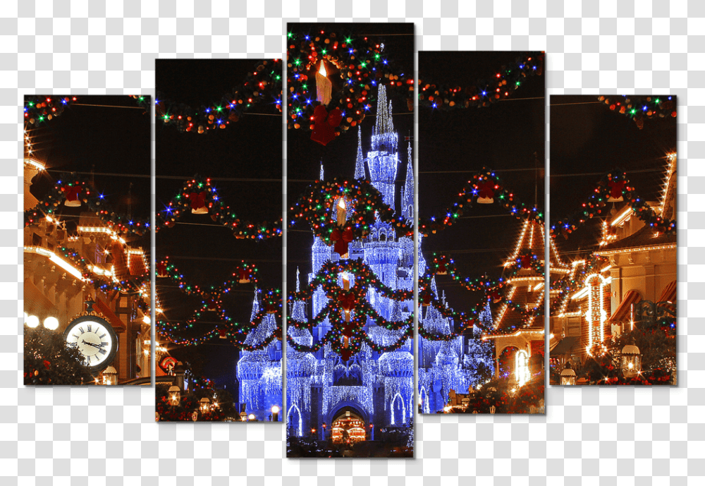 Piece Disney Canvas Art Disney World Cinderella Castle, Lighting, Amusement Park, Theme Park, LED Transparent Png