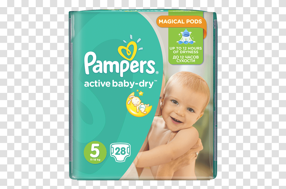 Pieluchy Pampers Active Baby Dry Rozmiar 5 28 Szt Pampers Baby Dry No, Person, Human, Bottle, Cosmetics Transparent Png