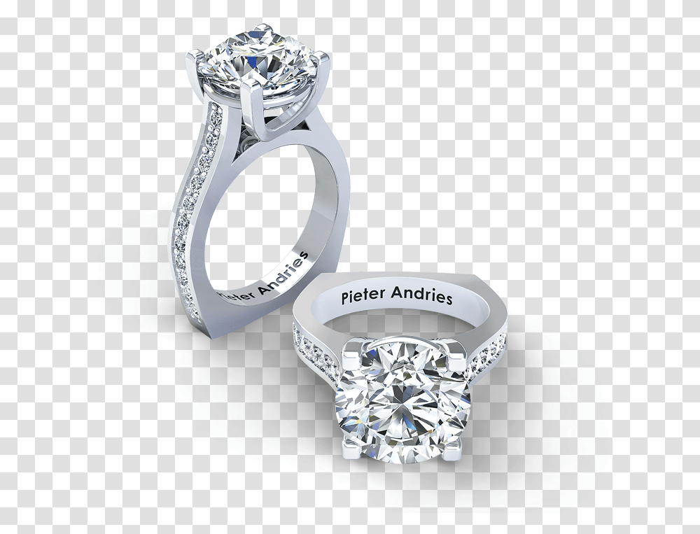 Pieter Andries Five Carat Diamond Rings Front Engage Engagement Ring, Accessories, Accessory, Silver, Jewelry Transparent Png