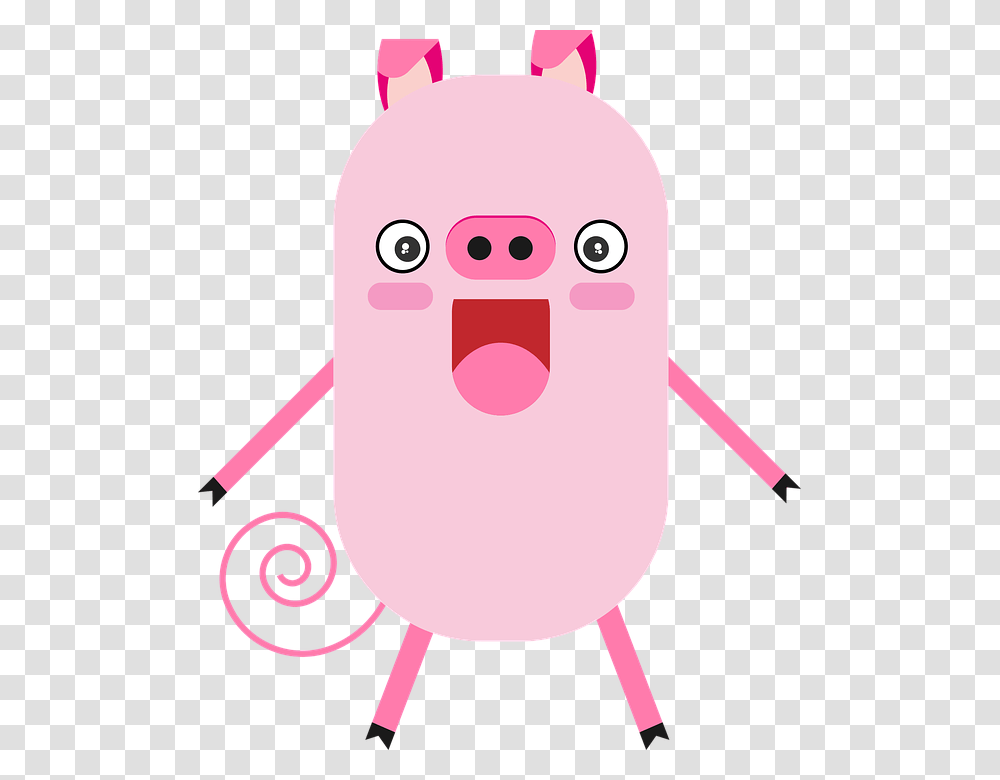 Pig Cartoon Character Figure Design Pink Animal Personaj Din Desene Animate, Mouth, Lip, Snowman, Winter Transparent Png