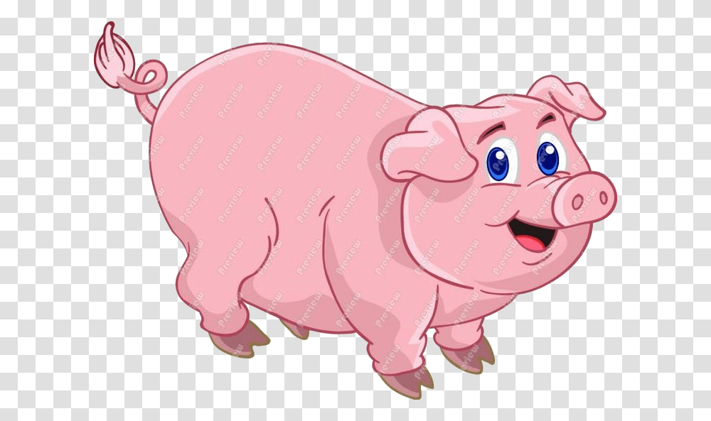Pig Cartoon Clipart Cute Free Clip Art Animated Picture Of Pig, Mammal, Animal, Hog, Piggy Bank Transparent Png