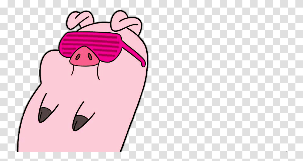 Pig Cartoon Shades Cool Freetoedit Dibujos De Gravity Falls Pato, Hand, Arm Transparent Png