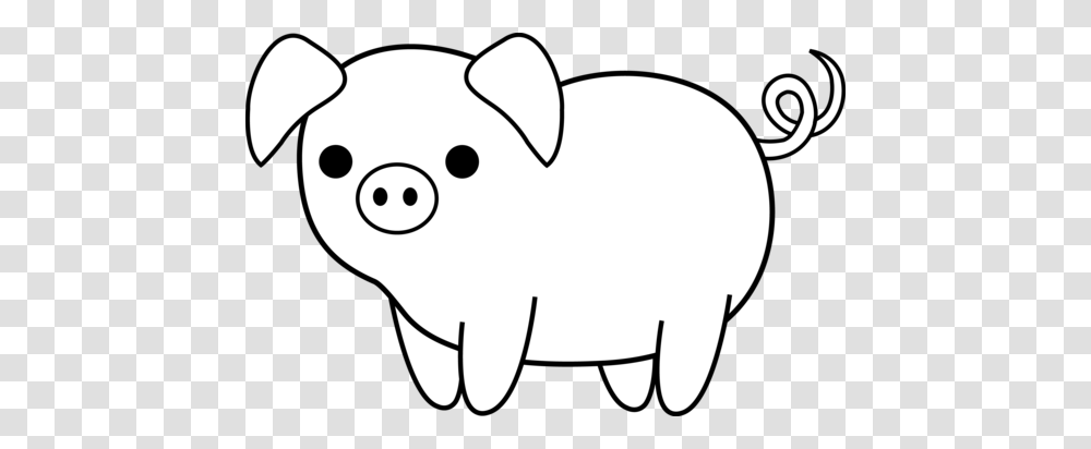 Pig Clip Art Black And White, Piggy Bank, Mammal, Animal Transparent Png