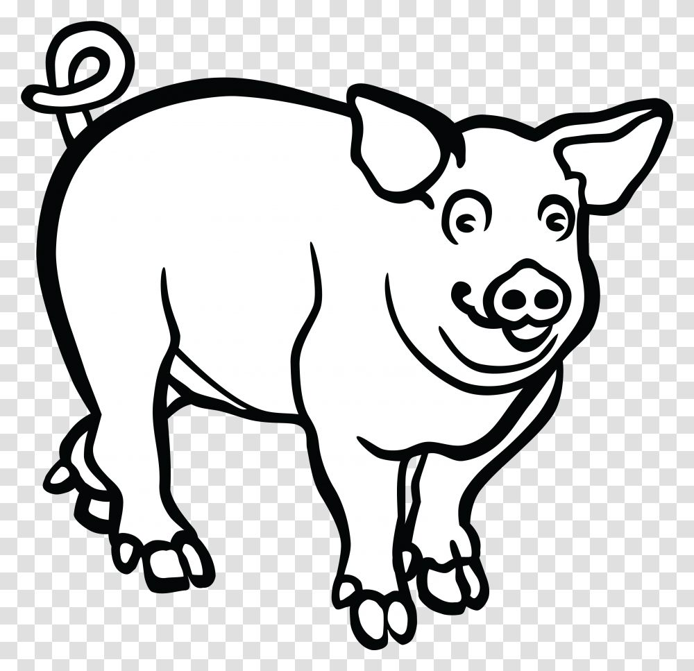 Pig Clipart Black And White Pig Images Black And White, Mammal, Animal, Hog, Boar Transparent Png