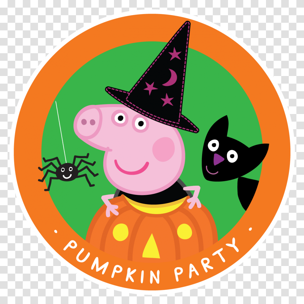 Pig Clipart Halloween Free For Peppa Pig En Halloween, Clothing, Apparel, Party Hat, Poster Transparent Png