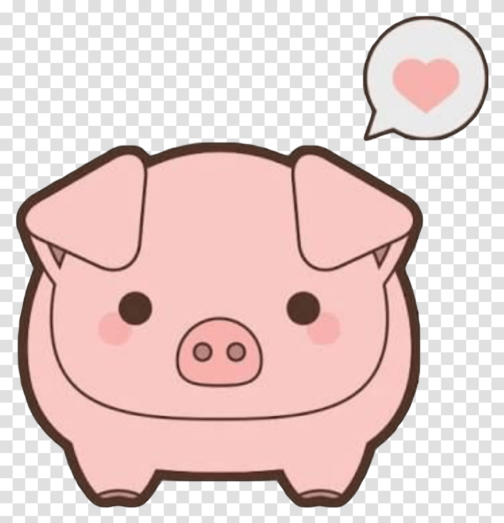 Pig Cute Kawaii Heart Cute Pig Clipart, Piggy Bank Transparent Png