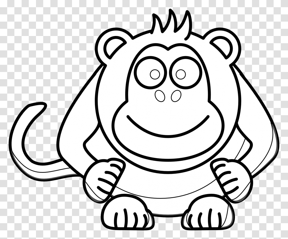 Pig Face Chimpanzees Cartoon Black And White, Stencil, Piggy Bank Transparent Png