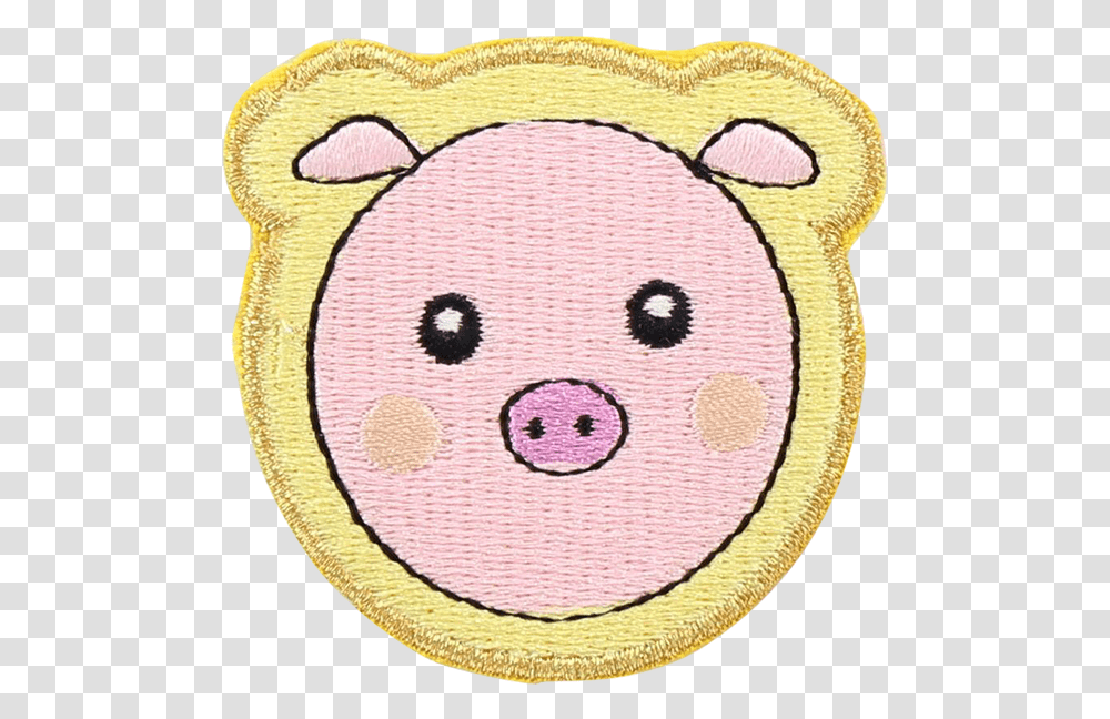 Pig Face Sticker Patch Cartoon, Rug, Applique, Plush, Toy Transparent Png