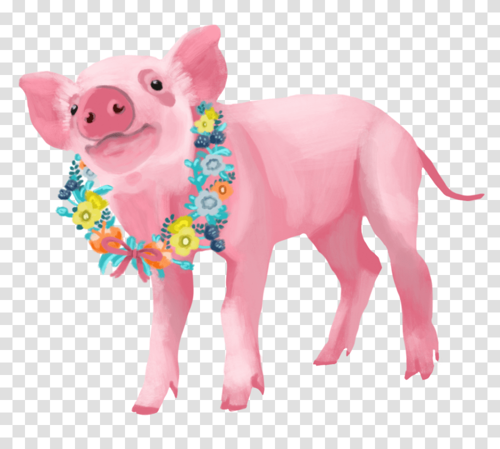 Pig Flower Wreath, Mammal, Animal, Hog, Boar Transparent Png