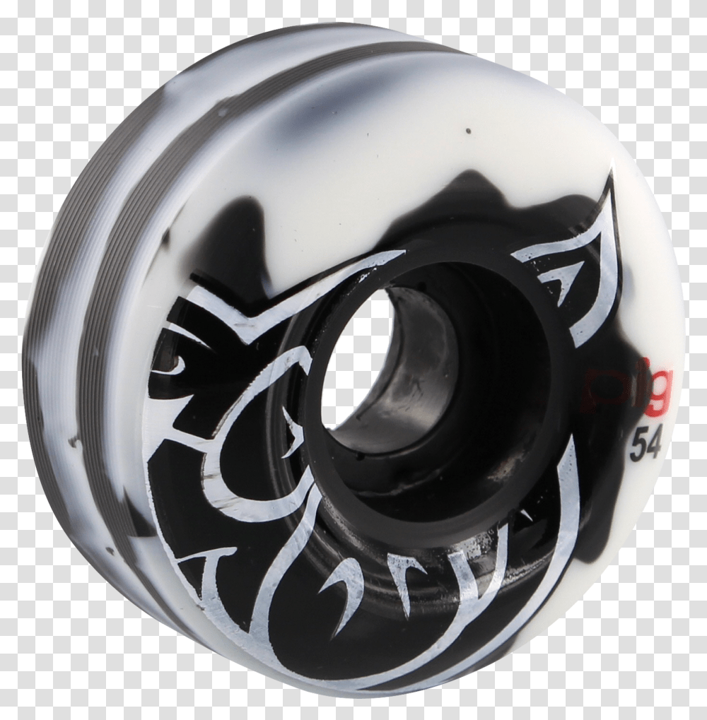 Pig Head Swirl 54mm Whiteblack Skateboard Wheels Formula One Tyres, Helmet, Apparel, Machine Transparent Png