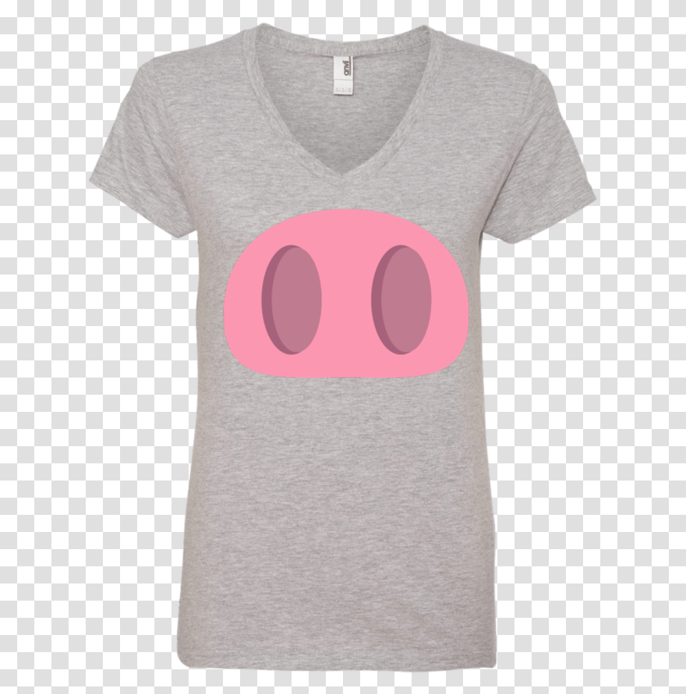 Pig Nose Emoji Ladies T Shirt, Apparel, T-Shirt, Sleeve Transparent Png